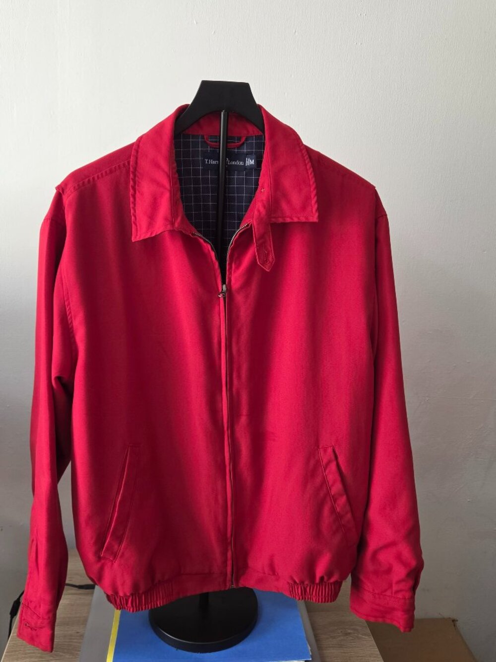 T. Harris London Men's Red Harrington Jacket SZ M